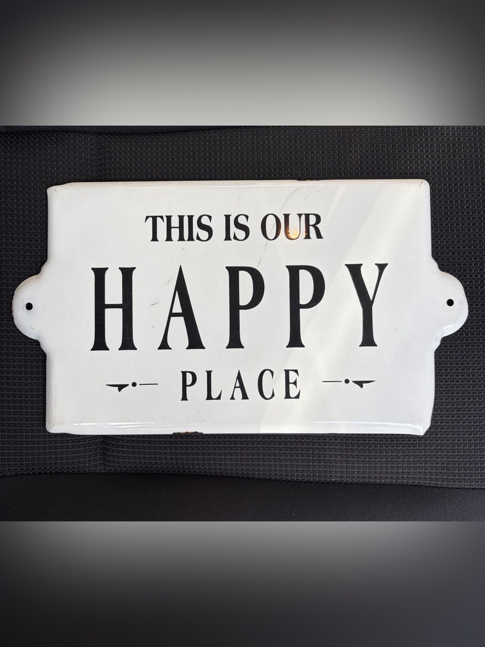 Enamel Metal Sign “This is Our Happy Place” Home Decor Welcome Rustic Couples - Picture 5 of 5